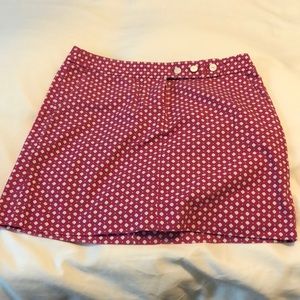 Pink and white JCrew mini skirt